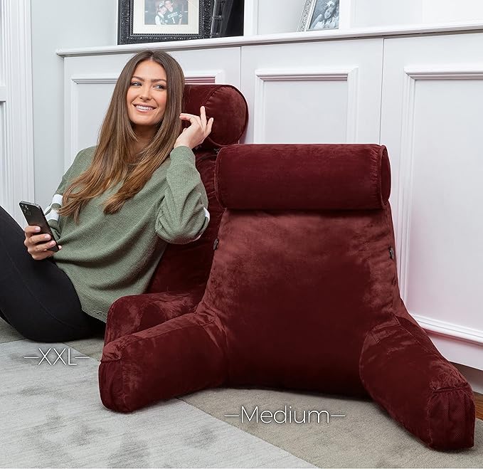 Husband Pillow Medium Maroon, Backrest - Image 7