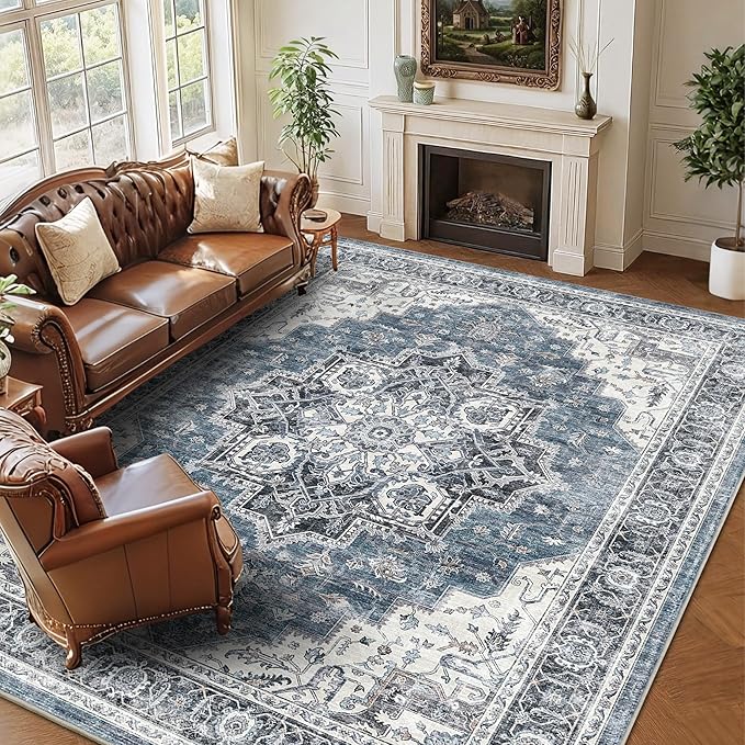9x12 Large Area Rugs for Living Room Ultra-Soft Washable Rug Vintage Distressed - Image 2