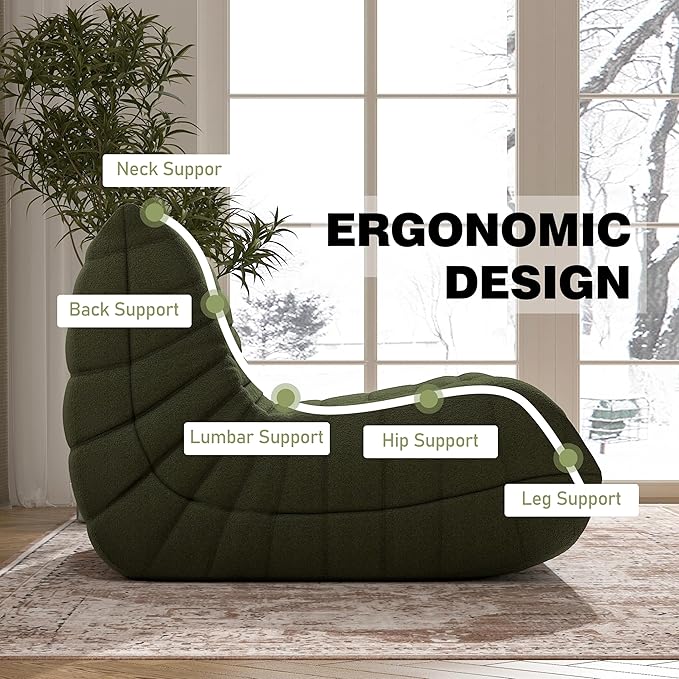 Bean Bag Chair, Fireside Chair Bean Bag Sofa Large Bean Bag Chair - Image 4