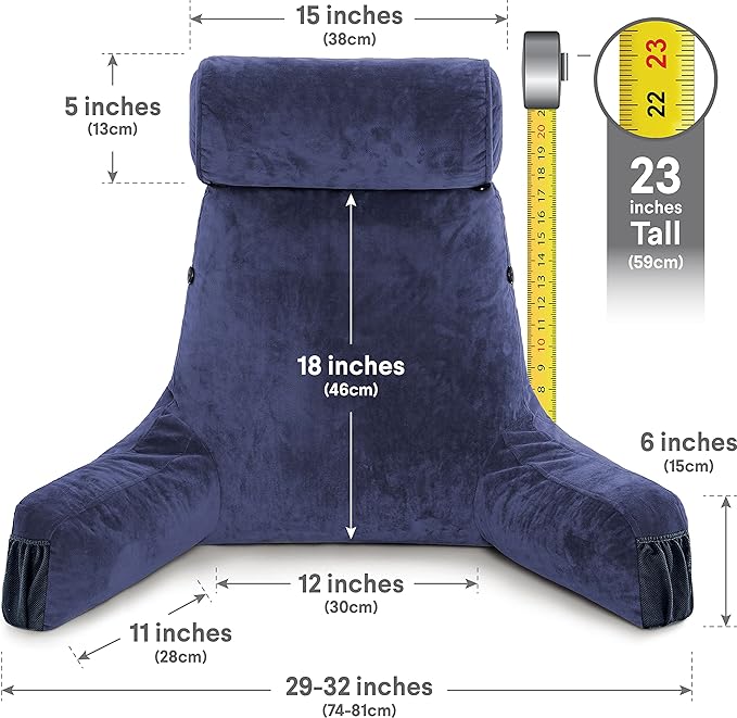 Husband Pillow Medium Dark Blue, Backrest - Image 4