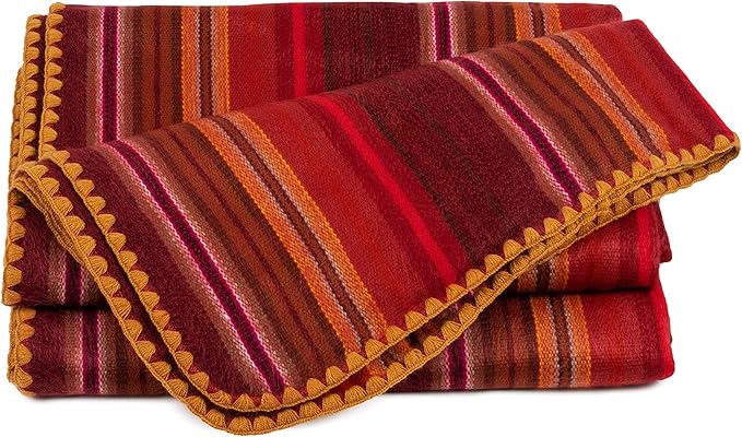 QISU Alpaca Wool Blanket Throw | Large, Variegated | 85 x 65 inches | Ultra-Soft - Image 3