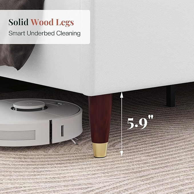 Jocisland Queen Upholstered Platform Bed Frame - Image 6