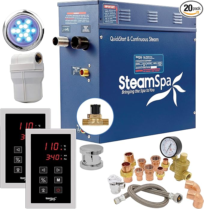 SteamSpa 4.5kW Steam Sauna Generator Executive Bundle 240V Steam Generator by SteamSpa