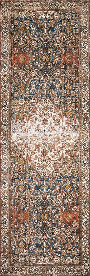 Loloi Layla Collection LAY-05 Ocean/Multi 2'-6" x 12'-0" .13" Thick Runner Rug - Image 3
