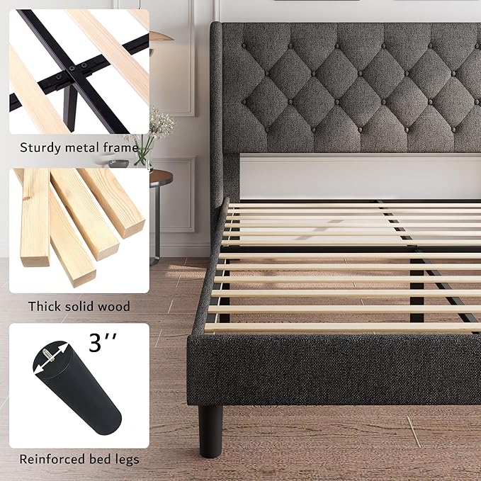 iPormis Queen Size Platform Bed Frame - Image 5