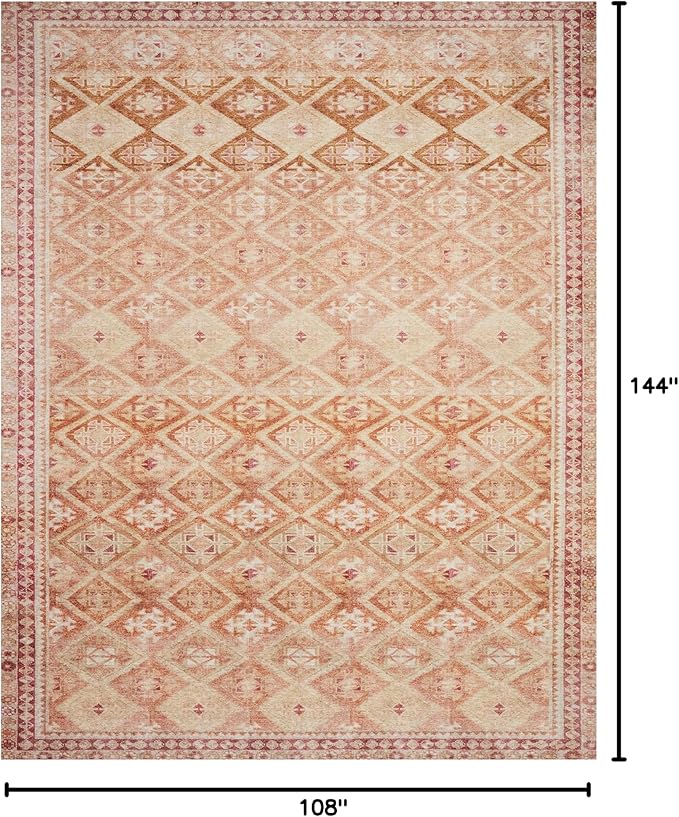 Loloi Layla Collection LAY-16 Natural/Spice 9'-0" x 12'-0" .13" Thick Area Rug - Image 2