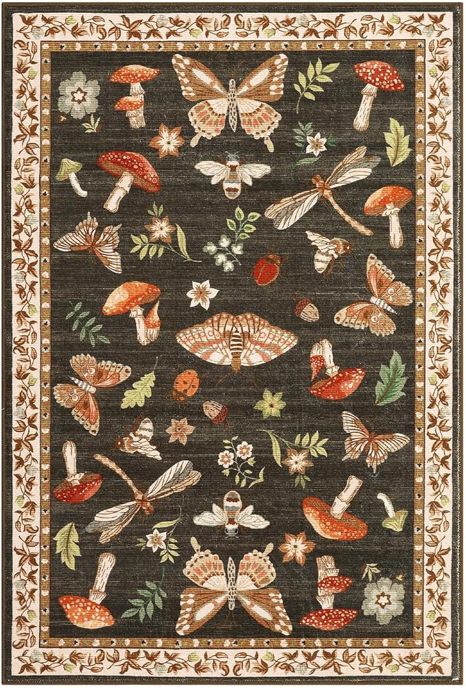 Mushroom Small Rug 2x3 Washable Door Mat Indoor Rugs - Image 3