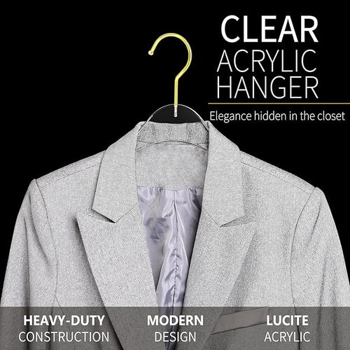 15 Pack Premium Quality Clear Acrylic Clothes Hangers - Image 2