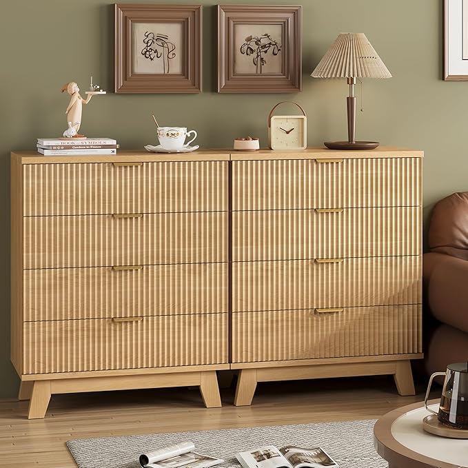 Fluted Nightstand, 31.5" Wide Side Table - Image 7