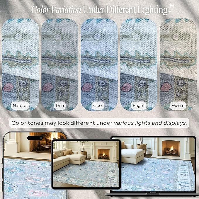 Fame Rugs Lavender Modern Oushak Rug 2'6"x13, Vintage Turkish Colorful Oriental - Image 4