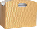 BLU MONACO | Gold Magazine Holder | Woven PVC Leather Organizer by Blu_Monaco