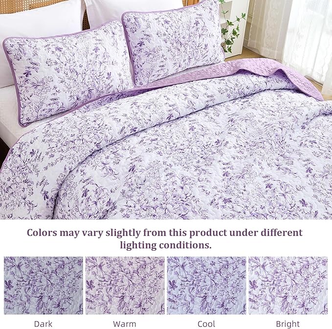 WONGS BEDDING Quilt King Size, Botanical Quilt - Image 7
