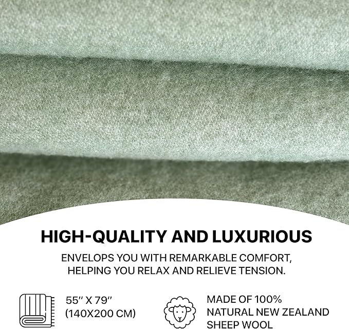 | Wool Blanket/Throw | 100% New Zealand Wool | Perfect - Image 5