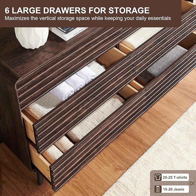 RedLemon 6 Drawers Dresser for Bedroom, Chest of Drawers - Image 5
