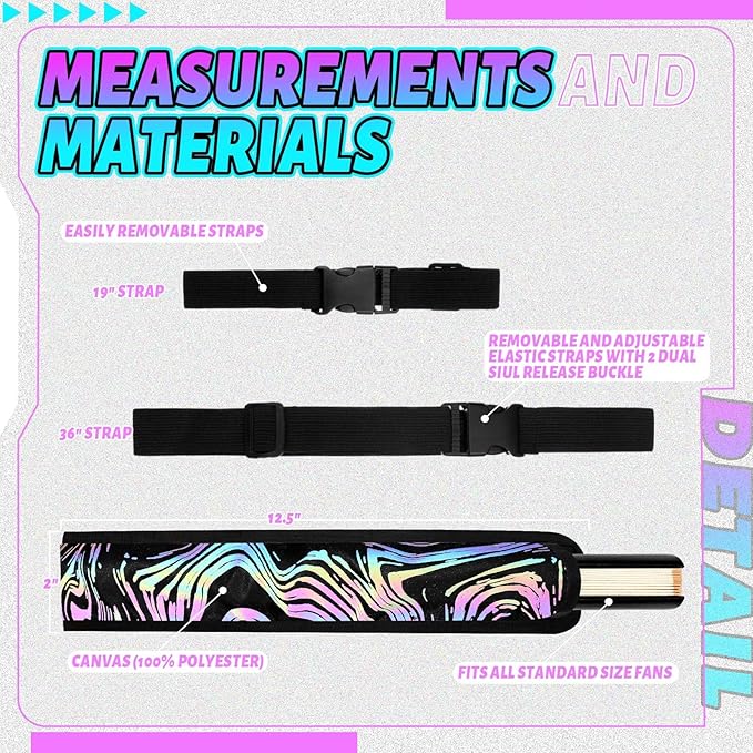 Summer Rave Fan Thigh Holster Rave Fan Holder Folding Hand Pouch Foldable - Image 3