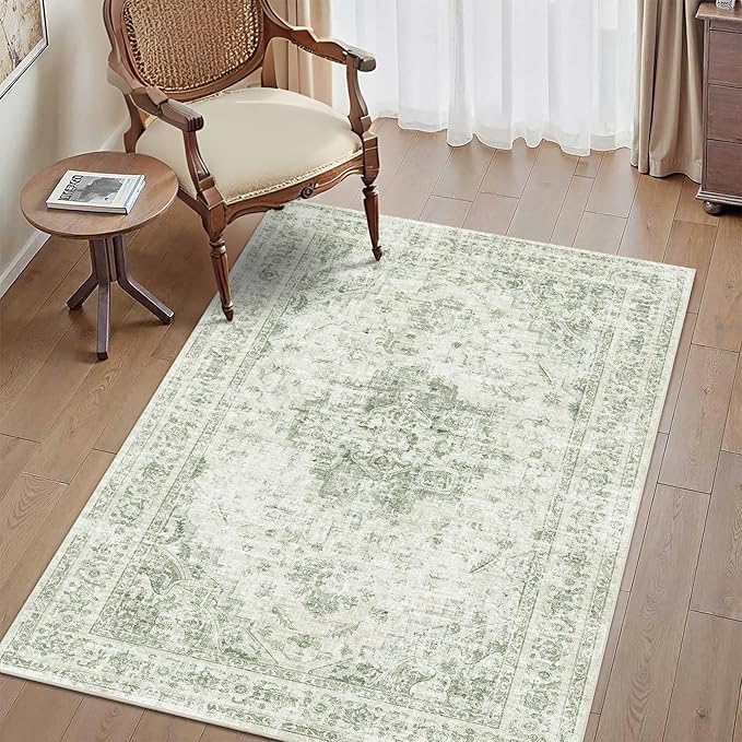 3x5 Vintage Washable Area Rugs Boho Medallion Large Distressed Retro Accent by HOME
