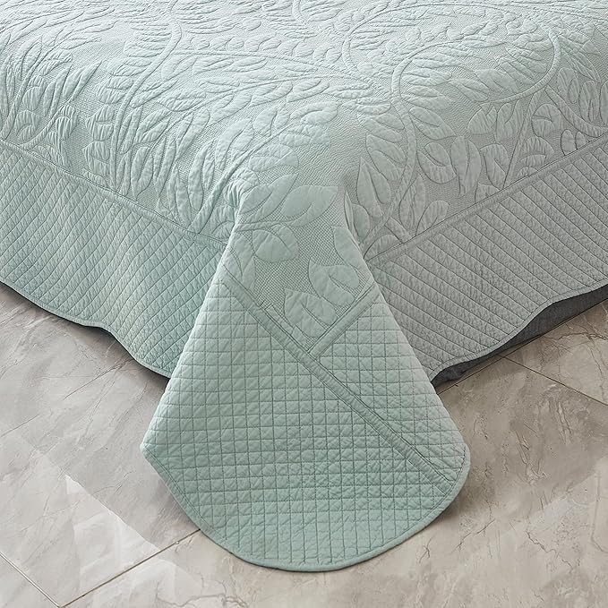 MarCielo 3-Piece 100% Cotton Oversized Bedspread Lightweight Quilt Coverlet - Image 4