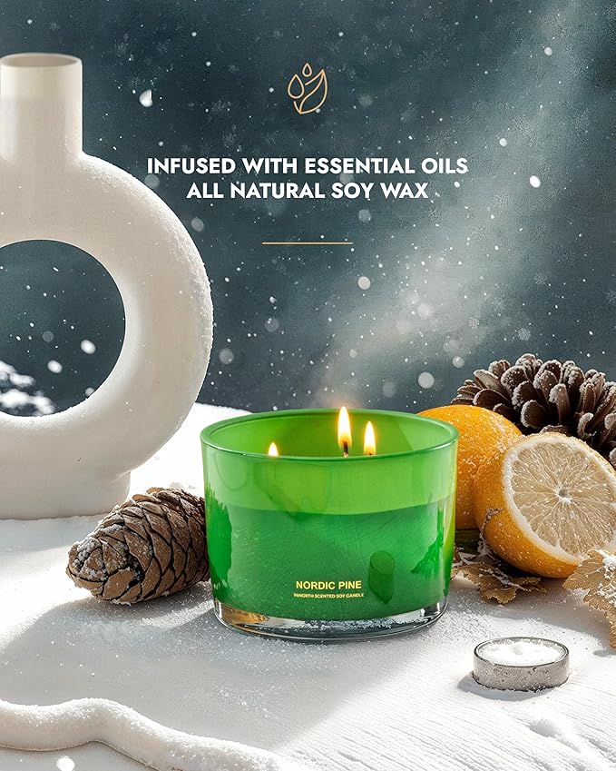 96NORTH Luxury Pine Soy Candle | Large 3 Wick Jar Candle | Up to 40 Hours - Image 2