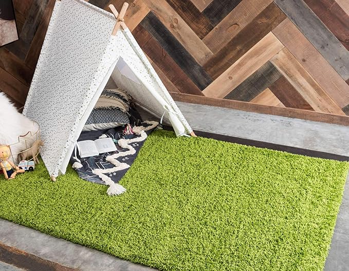 Unique Loom Solid Shag Collection Area Rug - Image 2