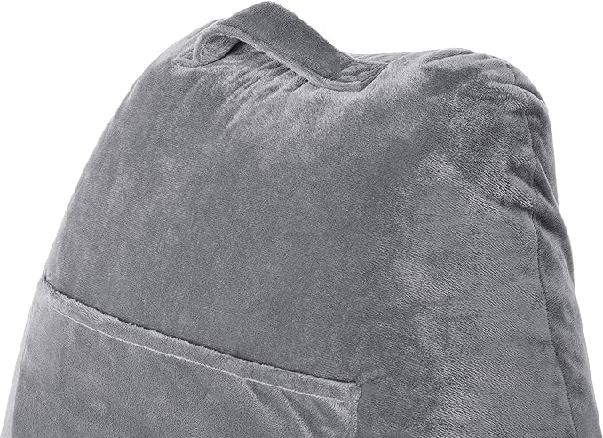 Husband Pillow Dark Grey, Standard+ Original Reading Pillow in Bed Rest Chair - Image 8