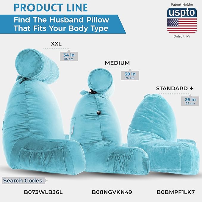 Husband Pillow Medium Carolina Blue, Backrest - Image 3