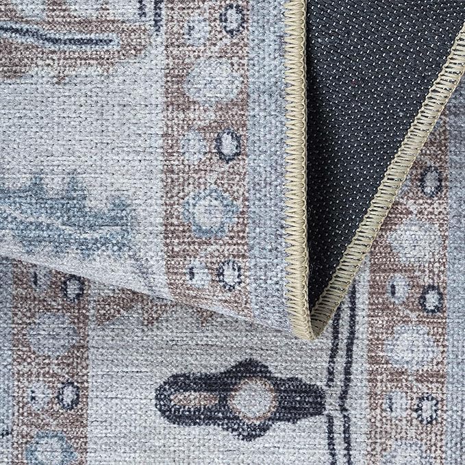 Fame Rugs Gray Modern Oushak Rug 2x3, Vintage Doormat Turkish Colorful Oriental - Image 5