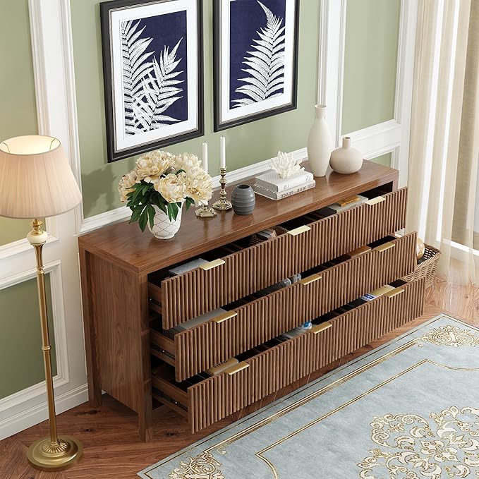 Modern 9 Drawer Dresser, Mid-Century Storage Chest - Image 5