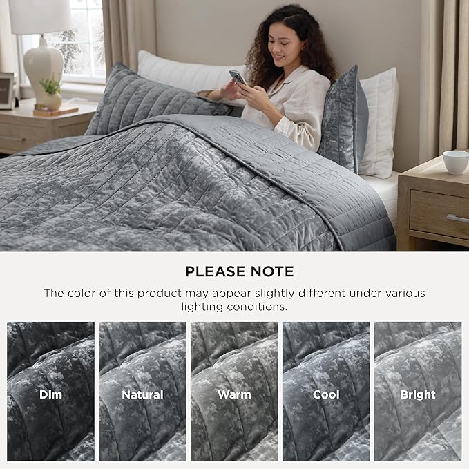 Bedsure Velvet Quilt King Size Set - Image 3