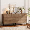 WAMPAT 63" W Fluted Dresser for Bedroom, 2 in 1 Modern 6 Drawer Dresser TV Stand by WAMPAT