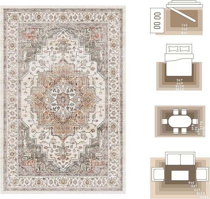 Area Rug 2x3 Entryway Rug Soft Washable Doormat Non Slip Low Pile Lightweight - Image 8