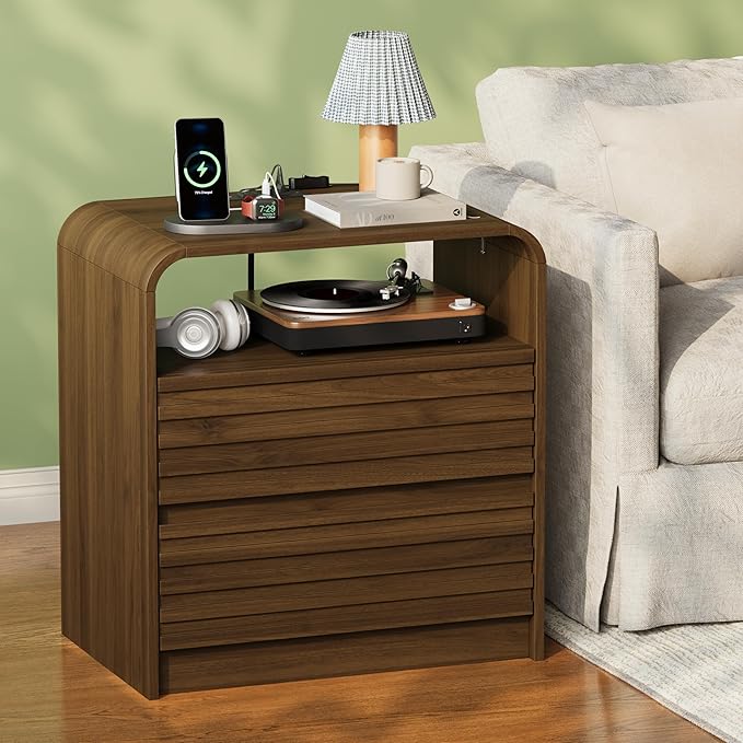 24” Wide Modern Fluted Nightstand - Image 8