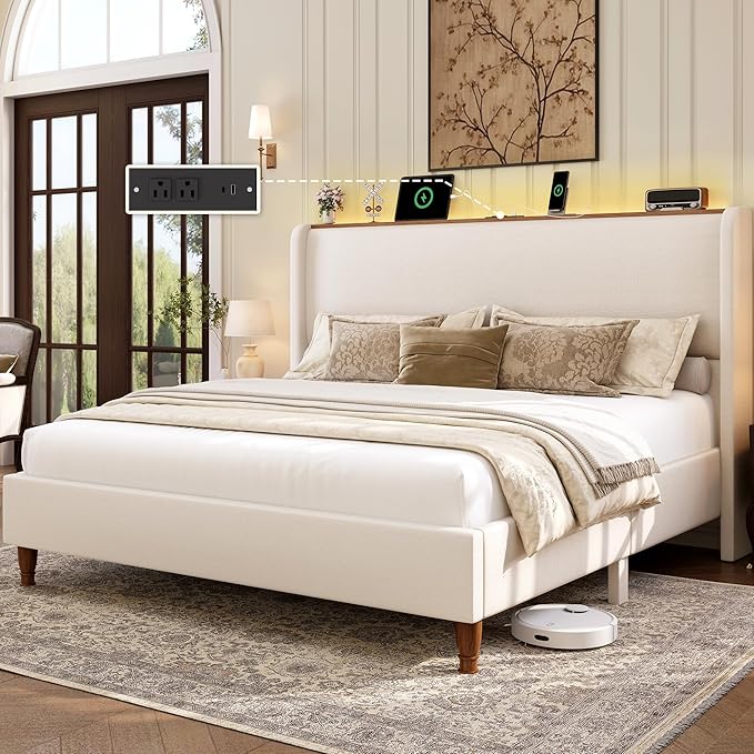 LARMACE Queen Size Bed Frame by LARMACE