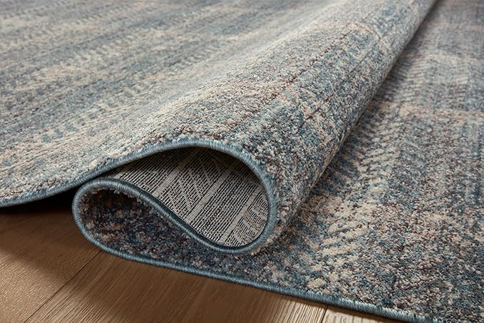 Loloi Angela Rose Ember Collection EMB-03 Blue/Beige 2'-7" x 7'-6" Runner Rug - Image 7