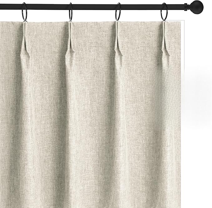 WdFour 42x36 Inch Pinch Pleated Blackout Cafe Curtains by WdFour
