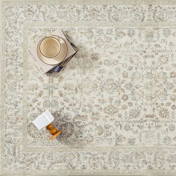 2x3 Taupe Entryway Area Rug Machine Washable Door Mat Kitchen Vintage - Image 8