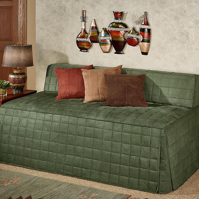Camden Luxury Bedding | Deep Sage Green Color | Fitted Hollywood Daybed Bedding by TouchofClass