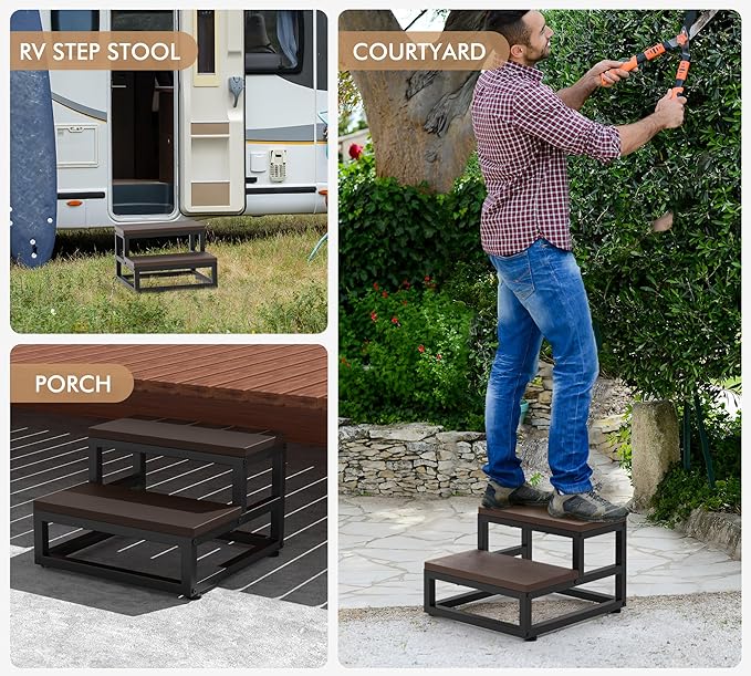 2-Step Waterproof HDPE Step Stools - Image 8