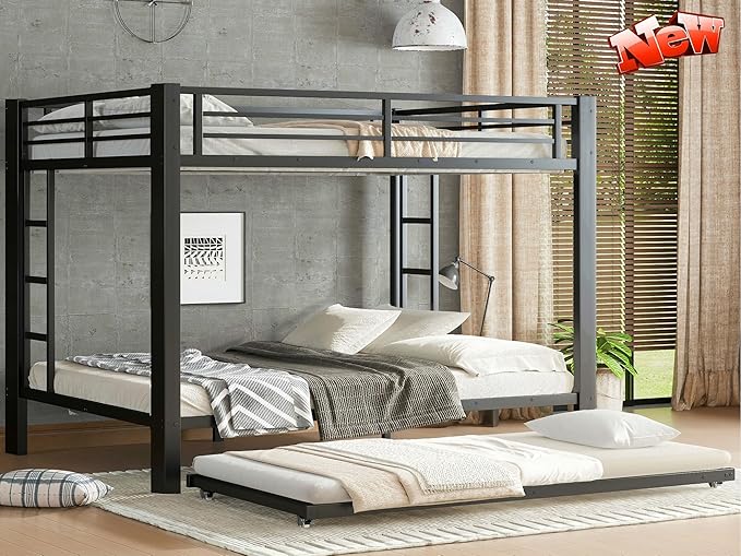 SIGONE Stronger & Safer Heavy Duty Queen Over Queen Size Bunk Bed by Unknown