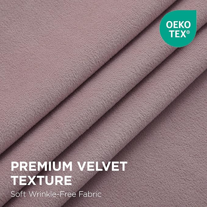 Joydeco Rose Pink 100% Blackout Curtains 90 Inch 2 Panels, Luxury Thermal Pink - Image 2