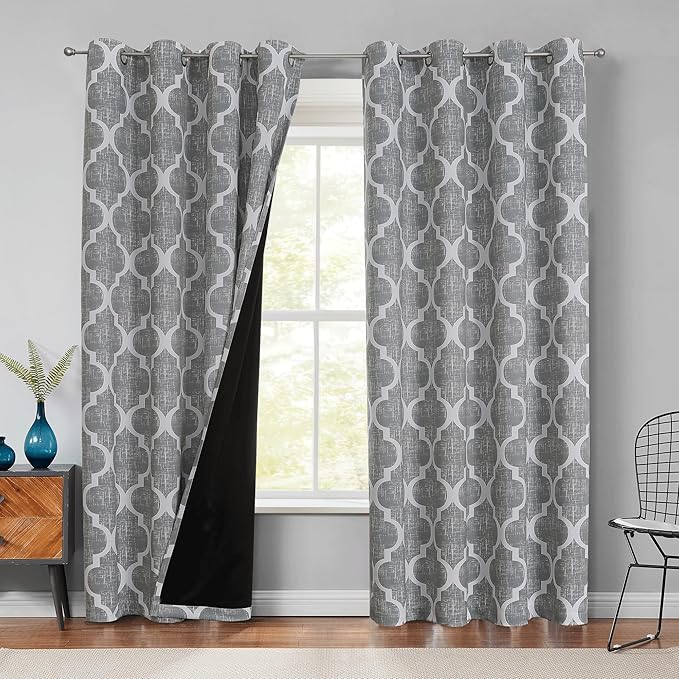 Beauoop 100% Blackout Curtains 90 Inches Long 2 Panels by Beauoop