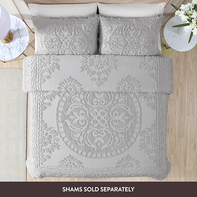 Beatrice Home Fashions Medallion Chenille Bedspread - Image 2