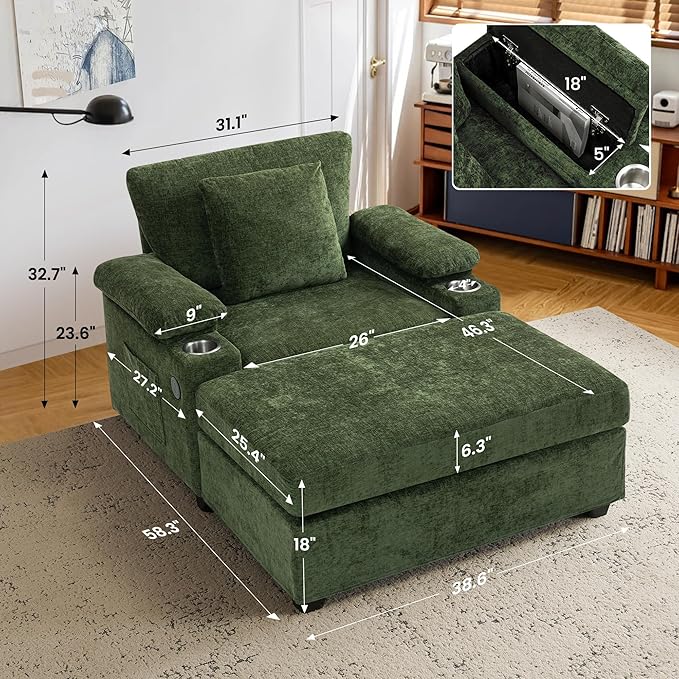 SUNWAVE 58" Chaise Lounge Chair - Image 2