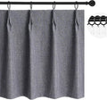 WdFour Small Pinch Pleated, Full Blackout Linen Look Window Curtains by WdFour
