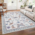 Washable Rug 5x7 Area Rugs for Living Room, Mushroom Insect Rug for Bedroom by ROYHOME