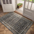 Washable 3x5 Entryway Rug, Boho Non-Slip Vintage Distress Small Rugs by Hedwior