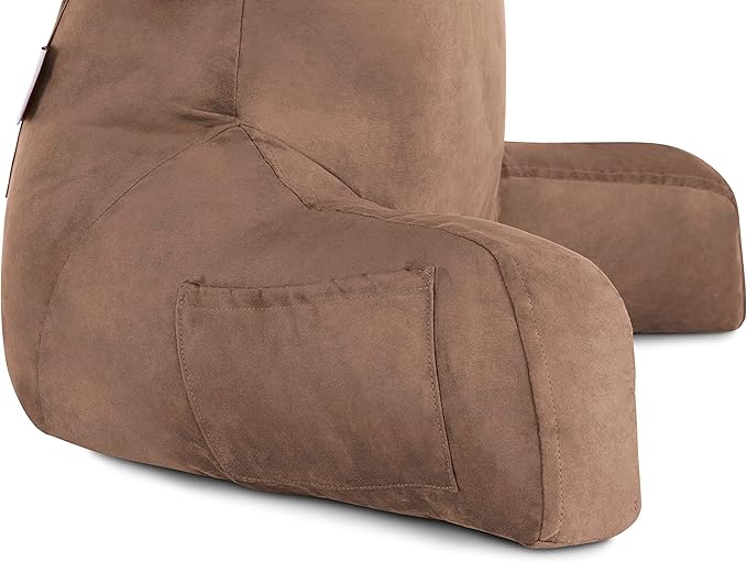Husband Pillow Aspen Saddle Brown, Reading Pillow Bed Rest Chair, Two-Sided - Image 7