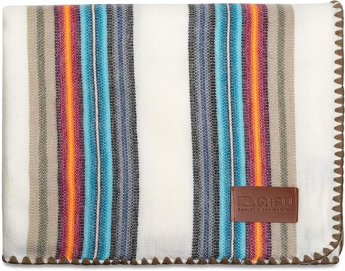 QISU Alpaca Wool Blanket Throw | Large, Variegated | 85 x 65 inches | Ultra-Soft by QISU
