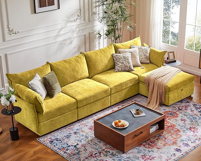 ABCASA 134.6" Luxury Modular Sectional Convertible Sofa by ABCASA