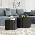 Nesting Coffee Table Set of 2, Round Coffee Tables, Space-Saving Modern Circle by Furnivado