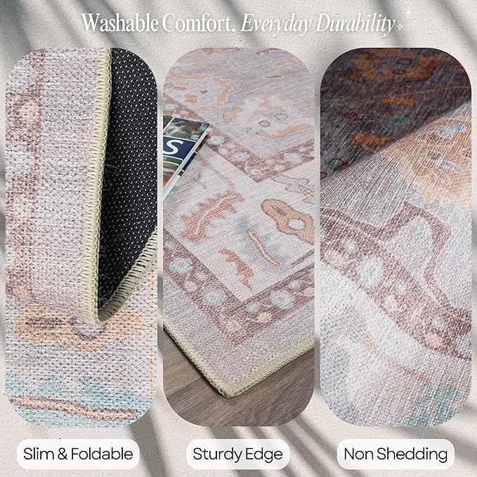 Fame Rugs Brown Modern Oushak Rug 6x9, Vintage Turkish Colorful Oriental - Image 3